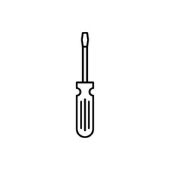 Screwdriver icon Outline thin set