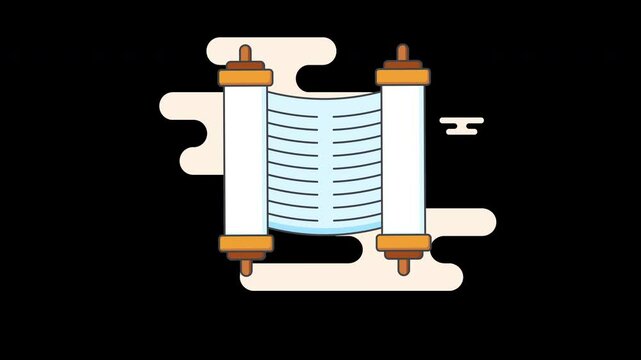 An artistic depiction of a scroll with a background symbolizing traditional culture.