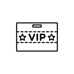 VIP pass icon Outline thin set