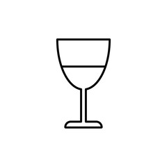 Wine glass icon Outline thin set