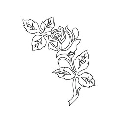 Floral Design A classic black and white floral design element featuring elegant, curved leaves and intricate detailing. Ornamental Perfect for use in decorative borders, logos