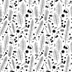 Seamless pattern. Original background with flowers and branches for your design.