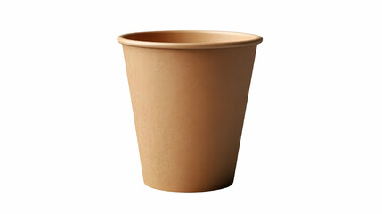 Brown paper cup studio shot, white background