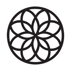 Sacred Geometry Seed illustration Vector, Geometry ClipArt Design, Seed Silhouette Symbol
