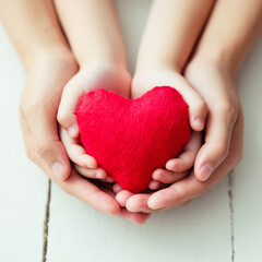Caring Hands Holding a Soft Heart Symbol of Love, Family Bond, and Affection Concept