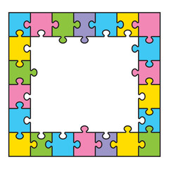 シンプルなジグソーパズルのイラスト