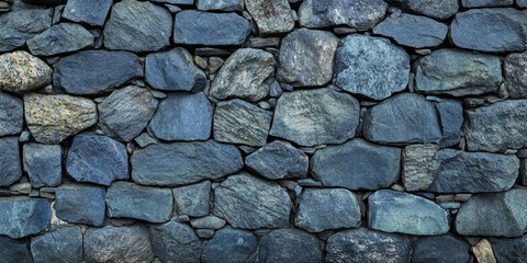 Dark Blue Grainy Stone Wall Texture for Rustic Aesthetics