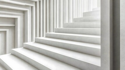 Obraz premium Modern White Staircase Architectural Design