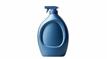 Blue spray bottle, studio shot, cleaning product, white background, packaging design