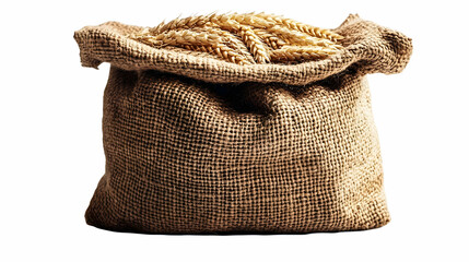 Wheat harvest burlap sack studio shot