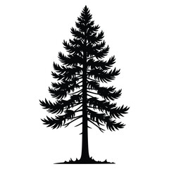 Majestic Evergreen Tree Silhouette Design - Perfect for Nature and Wilderness-Themed Creations 