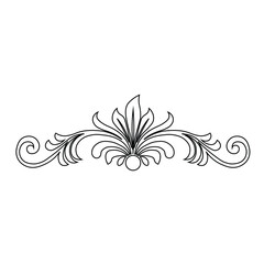 Floral Design A classic black and white floral design element featuring elegant, curved leaves and intricate detailing. Ornamental Perfect for use in decorative borders, logos