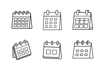 calendar icon line art vector illustration