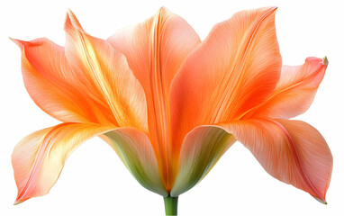Obraz premium Orange tulip blossom, studio shot, white background, floral design