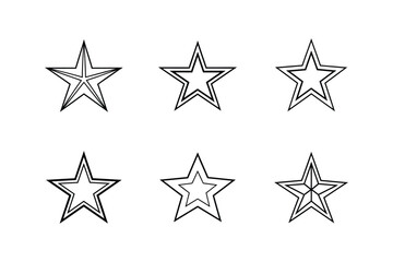 star icon line art vector illustration