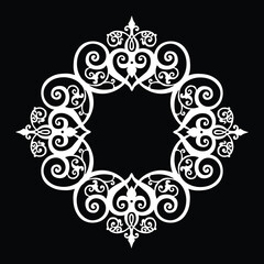 Floral Design A classic black and white floral design element featuring elegant, curved leaves and intricate detailing. Ornamental Perfect for use in decorative borders, logos