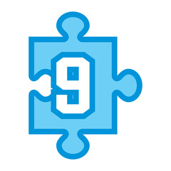 Obraz premium ジグソーパズルの数字アイコンのイラスト