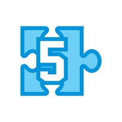 Obraz premium ジグソーパズルの数字アイコンのイラスト