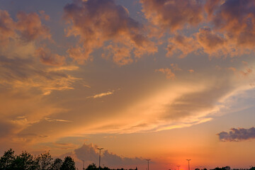 Majestic Sky and Clouds Illuminated by Sunset