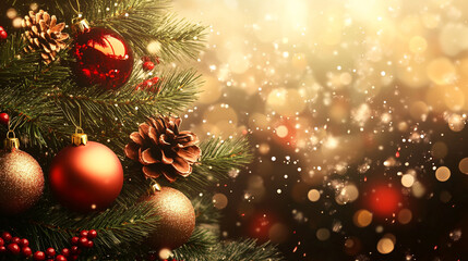 A festive and classy Christmas wreath design featuring glittering accents and a cozy, magical atmosphere perfect for the season