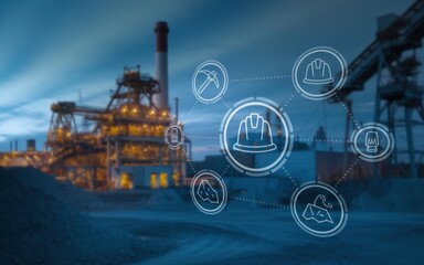 Fototapeta premium Industrial Safety Technology Integrated Mining Operations