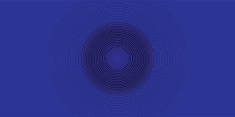 Abstract blue glowing geometric lines on dark blue background. Modern shiny blue circle lines pattern.