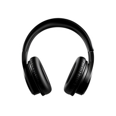 Black wireless headphones on a white isolated background