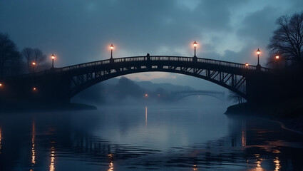 Naklejka premium bridge over the river