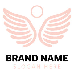 Obraz premium Sacred Geometry Angel Wings Logo Vector illustration, Geometry ClipArt Design, Geometry Logo Concept 