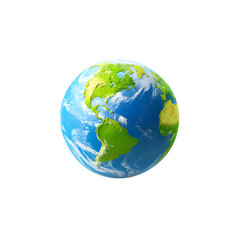 Fototapeta premium Colorful globe representing Earth on a white isolate background.