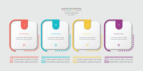 Four Step Infographic element design Vector template for presentation.