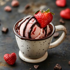 Valentine's Strawberries ice cream