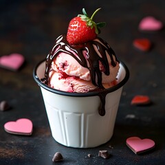 Valentine's Strawberries ice cream
