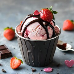 Valentine's Strawberries ice cream