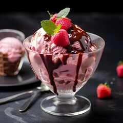Valentine's Strawberries ice cream