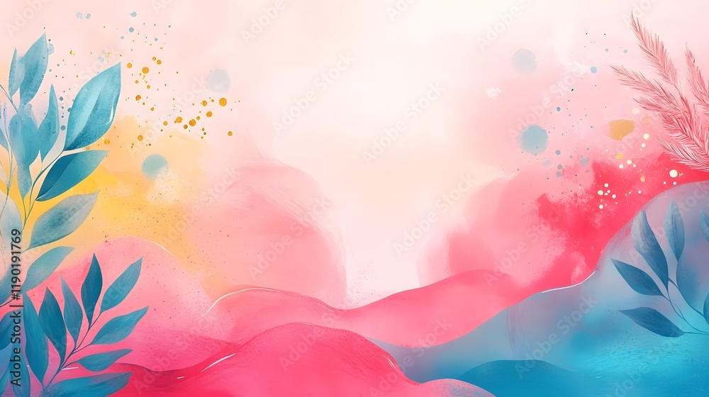 Poster whimsical floating background with vibrant gradient patterns and elegant festive details bright chee