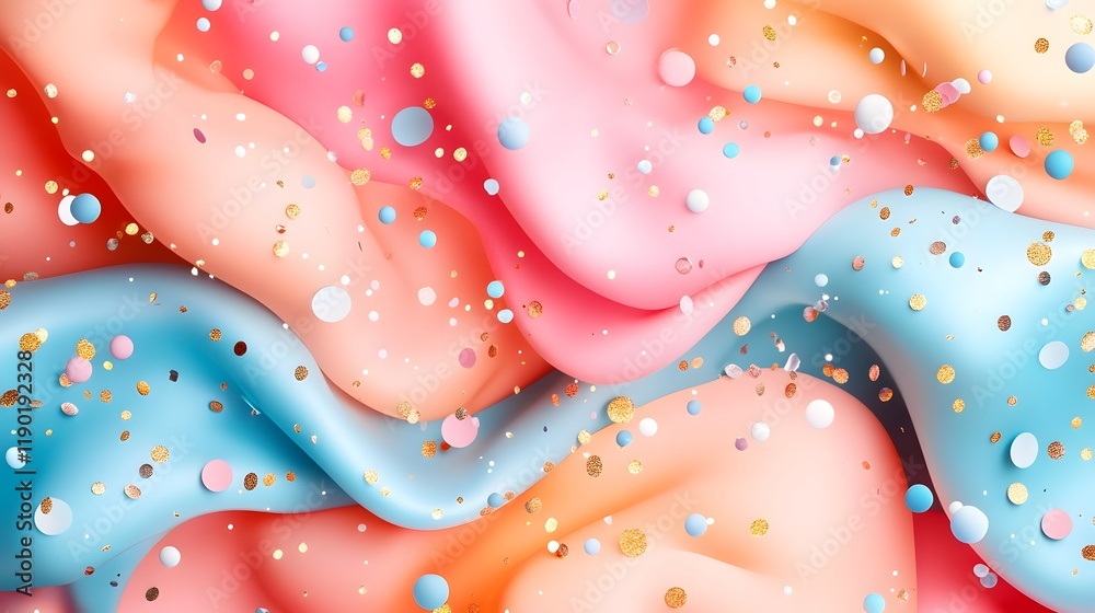 Poster soft and captivating festive design with colorful floating gradients cheerful whimsical patterns and