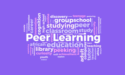 Peer Learning word cloud template. Peer Learning concept vector tagcloud background. vector illustration.