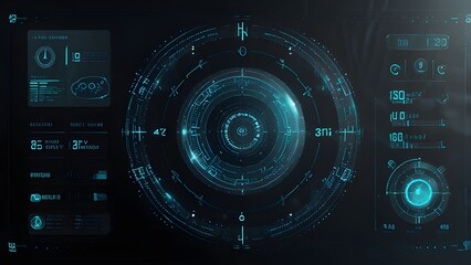 4K Hud interface. Futuristic element. Generative AI