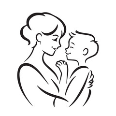 Mothers day vector silhouette