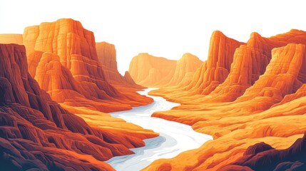 Serene river flowing through a vibrant canyon landscape.