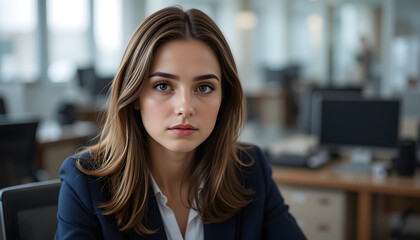 Fototapeta premium Confident businesswoman in modern office.