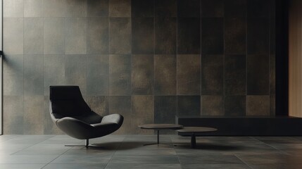 Elegant Modern Interior Design Featuring a Sleek Black Chair