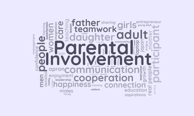 Parental Involvement word cloud template. Parental Involvement concept vector tagcloud background. vector illustration.