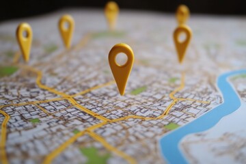 Treasure Map with Location Markers for Investments