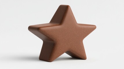 Brown five-pointed star shape toy on a minimalistic background