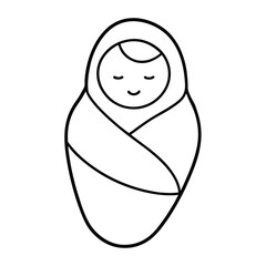 Crawling Baby and Swaddled Infant Line Art Vector Illustration - Minimalist Baby Drawing Clipart