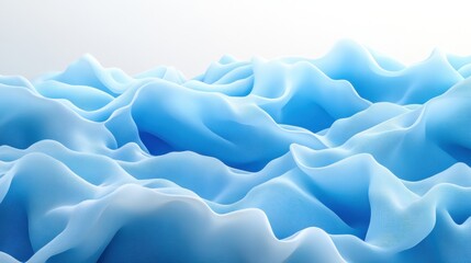 Fototapeta premium Soft Blue Waves Flowing in Smooth Fabric Patterns on Light Background