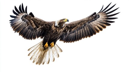 Obraz premium Eagle Soaring High with Wings Spread Wide