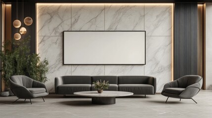 Elegant Modern Living Room with Stylish Furniture and Minimalist Decor
